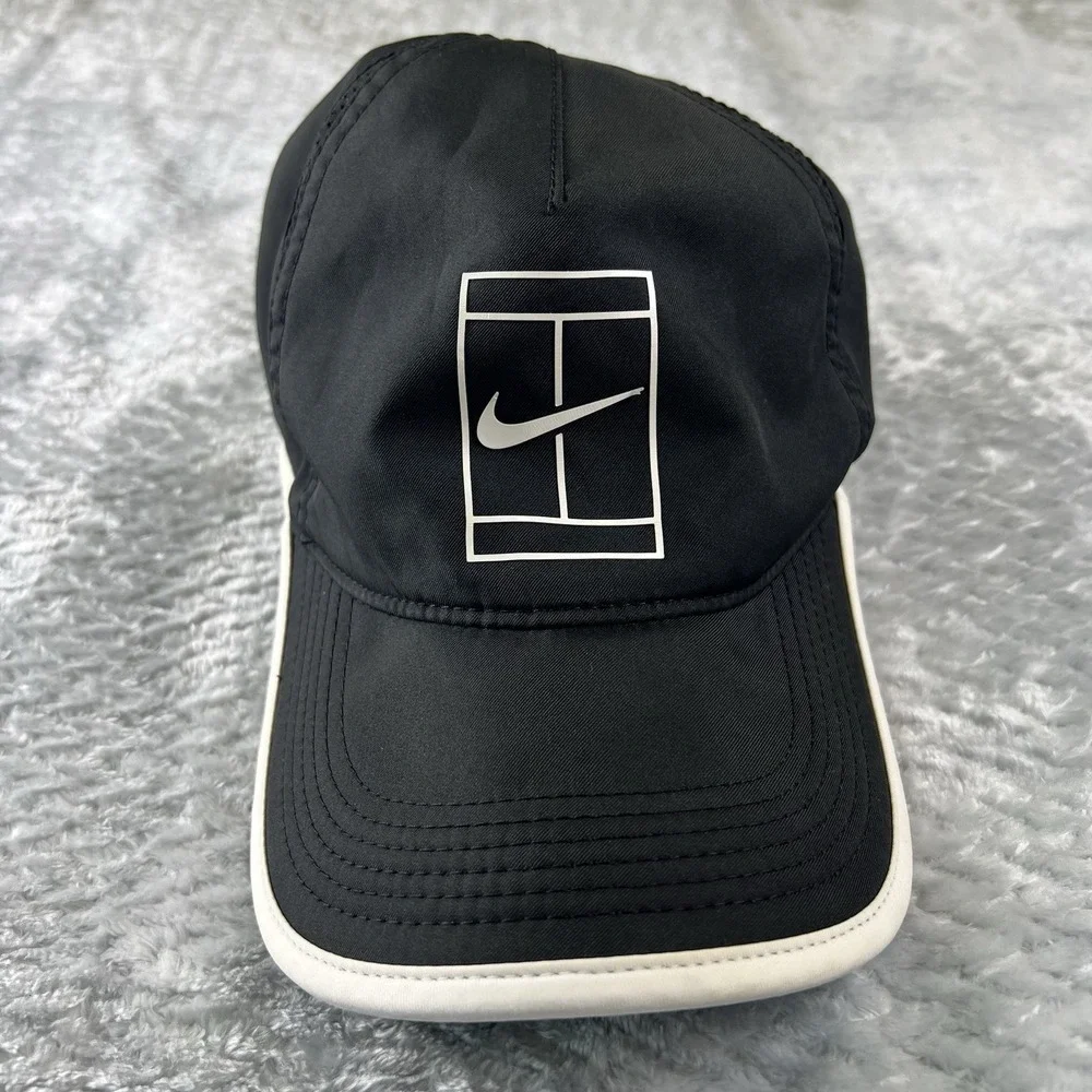 Nike Court Featherlight Dri-FIT Tennis Hat Black Adjustable Cap Performance OSFM